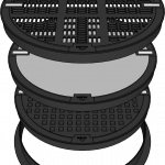 Macrete Circular Ductile Iron Cover Options - Grated, Concrete Infill, Solid Top