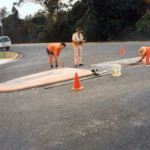Installing a Pedestrian Refuge by Macrete Installing a Pedestrian Refuge by Macrete
