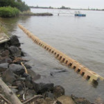 WaveRack System at High Tide blocking waves WaveRack System at High Tide blocking waves